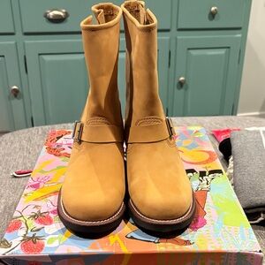 Jeffrey Campbell Tan Leather Buckle Ankle Boots